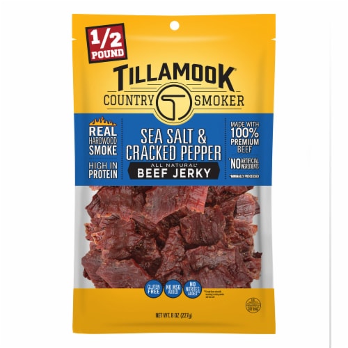Tillamook® Country Smoker Sea Salt & Cracked Pepper Beef Jerky Perspective: front