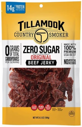 Tillamook Country Smoker Zero Sugar Original Beef Jerky Perspective: front