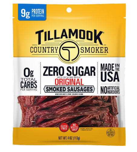 Tillamook® Country Smoker Zero Sugar Original Smoked Sausages Perspective: front