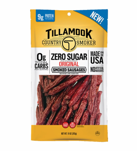 Tillamook® Country Smoker Zero Sugar Gluten Free Original Smoked Sausages Perspective: front