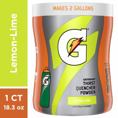 Gatorade® Electrolyte Lemon-Lime Drink Mix Canister Perspective: front