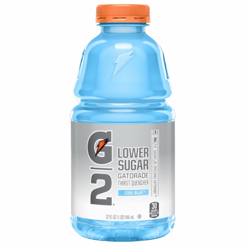 Gatorade G2 Lower Sugar Cool Blue Low Calorie Electrolyte Enhanced Sports Drink Perspective: front