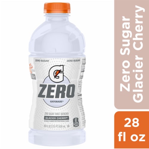 Gatorade® Zero Sugar White Glacier Cherry Sports Drink Bottle Perspective: front