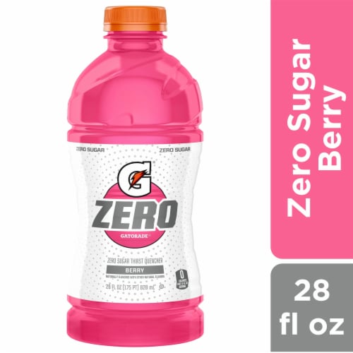 Gatorade® Zero Sugar Pink Berry Sports Drink Bottle Perspective: front
