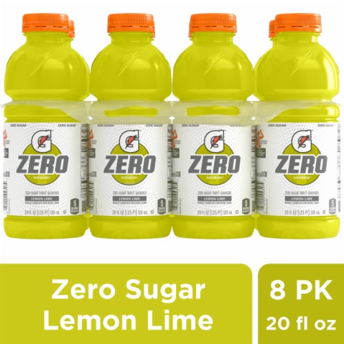 Gatorade® Zero Sugar Yellow Lemon Lime Sports Drink Multipack Bottles Perspective: front