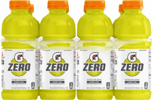 Gatorade® Zero Sugar Yellow Lemon Lime Sports Drink Multipack Bottles Perspective: front