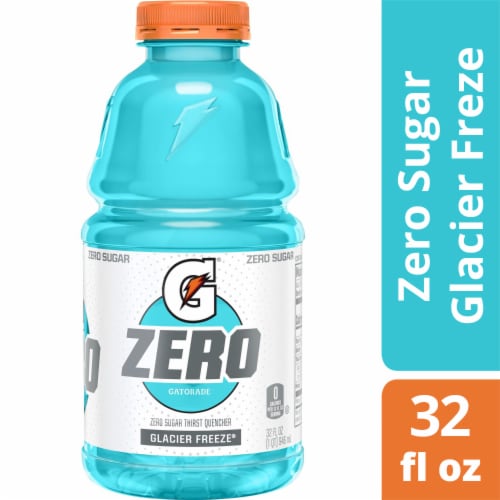 Gatorade Zero Sugar Thirst Quencher Blue Glacier Freeze Electrolyte Enhanced Sports Drink Perspective: front