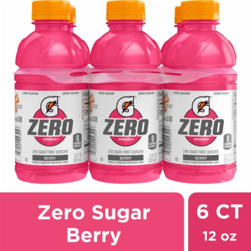 Gatorade® Zero Sugar Pink Berry Sports Drink Multipack Bottles Perspective: front