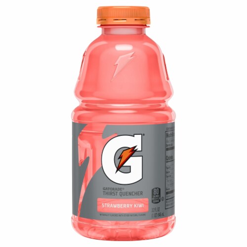 Gatorade Thirst Quencher Pink Strawberry Kiwi Electrolyte Enhanced Sports Drink Perspective: front