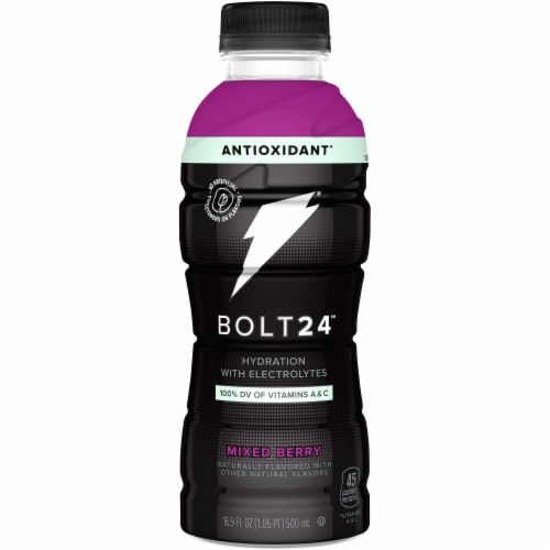 Bolt24 Fueled by Gatorade Mixed Berry Antioxidant Sports Drink Enhanced with Electrolytes Perspective: front