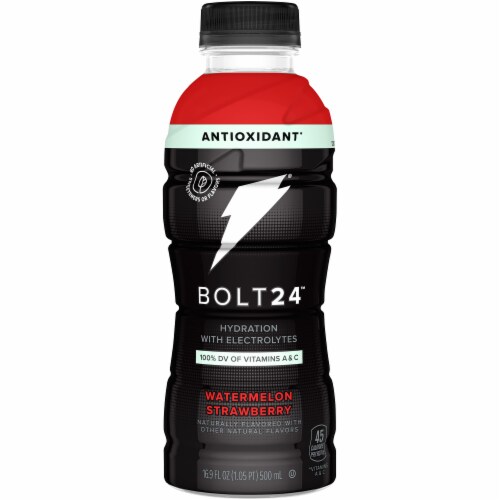 Bolt24 Fueled by Gatorade Watermelon Strawberry Antioxidant Sports Drink Enhanced with Electrolytes Perspective: front