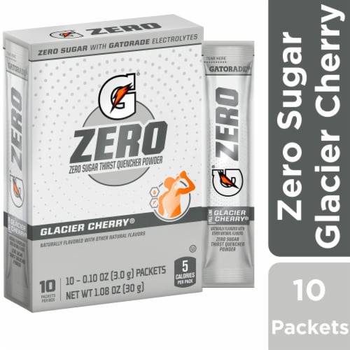 Gatorade® Zero Sugar Glacier Cherry Drink Mix Packets Perspective: front