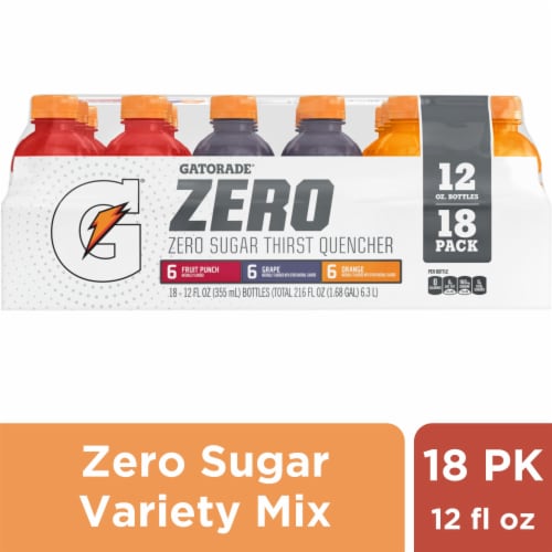Gatorade® Zero Sugar Thirst Quencher Sports Drink Mini Red Purple Orange Variety Pack Perspective: front