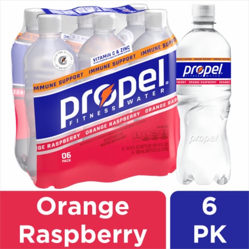 Propel® Immune Support Electrolyte Orange Raspberry Flavored Bottled Water Perspective: front