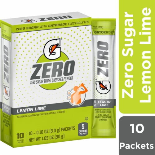 Gatorade® Zero Sugar Lemon-Lime Drink Mix Packets Perspective: front