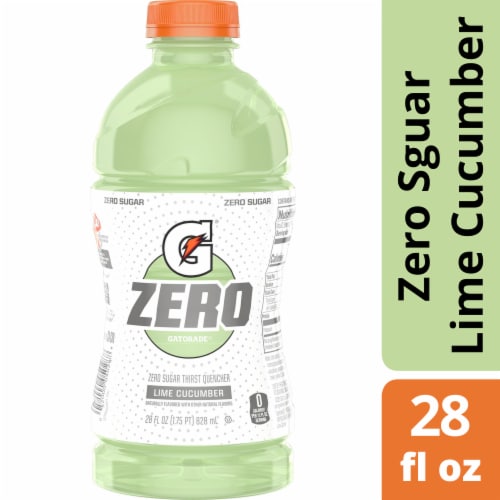Gatorade® Zero Sugar Thirst Quencher Green Lime Cucumber Electrolyte Enhanced Sports Drink Perspective: front
