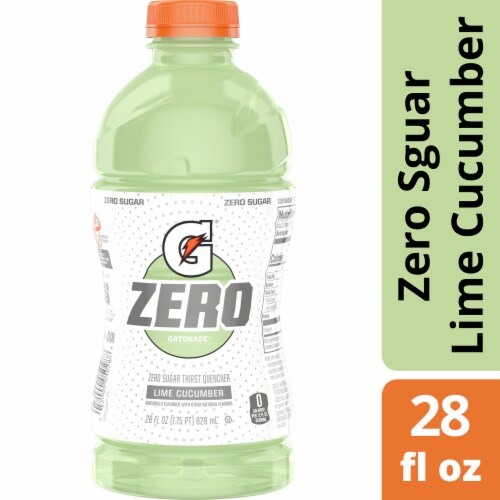 Gatorade® Zero Sugar Green Lime Cucumber Sports Drink Bottle Perspective: front