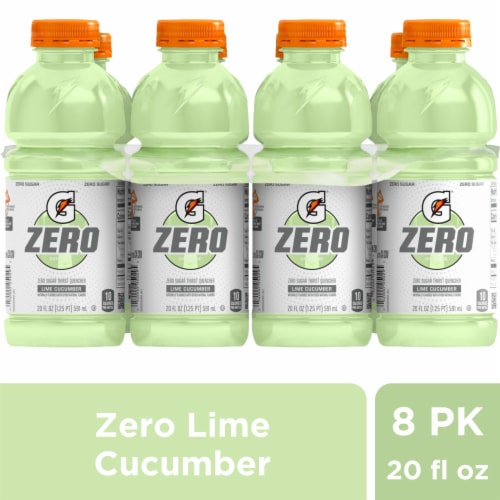 Gatorade® Zero Sugar Green Lime Cucumber Sports Drink Multipack Bottles Perspective: front
