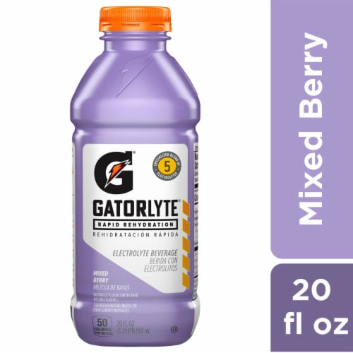 Gatorade® Gatorlyte® Purple Mixed Berry Sports Drink Bottle Perspective: front