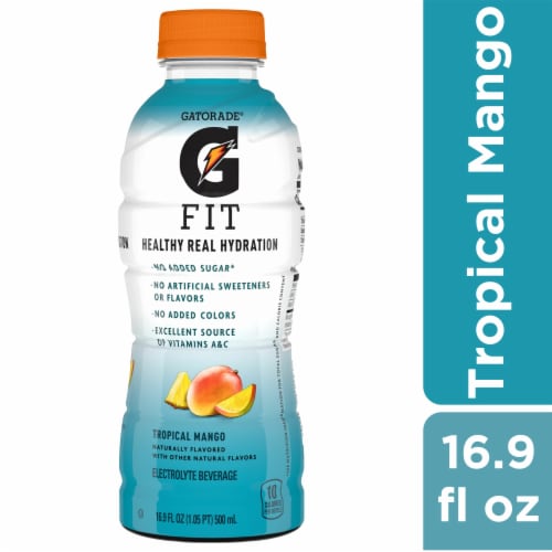 Gatorade® GFIT Blue Tropical Mango Sports Drink Bottle Perspective: front