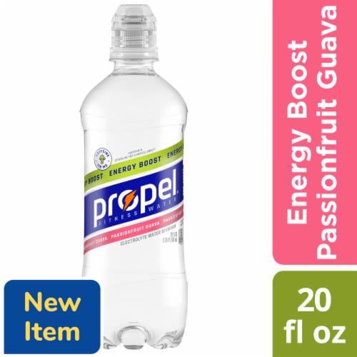 Propel® Passionfruit Guava Energy Boost Electrolyte Water Beverage Sports Drink Perspective: front