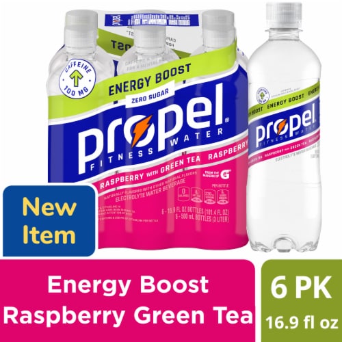 Propel® Raspberry Green Tea Energy Boost Electrolyte Water Beverage Sports Drink Perspective: front