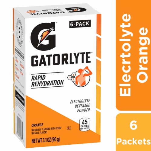 Gatorade® Gatorlyte® Electrolyte Orange Drink Mix Packets Perspective: front