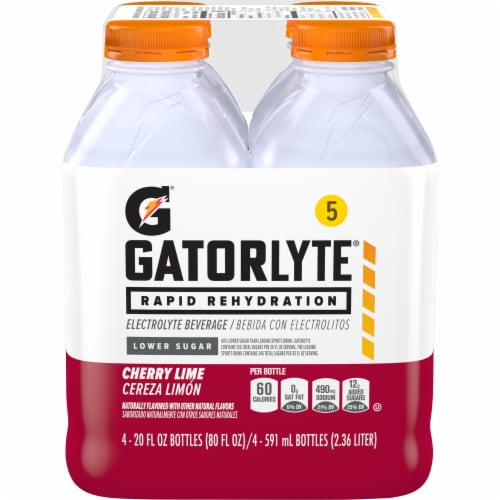 Gatorade® Gatorlyte® Cherry Lime Electrolyte Beverage Bottles Perspective: front