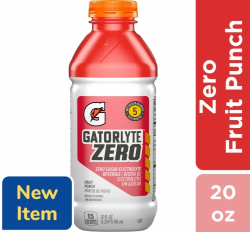 Gatorade® Gatorlyte® Zero Sugar Red Fruit Punch Sports Drink Bottle Perspective: front