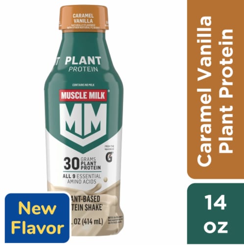 Muscle Milk® Plant-Based Non-Dairy Caramel Vanilla Protein Shake Perspective: front
