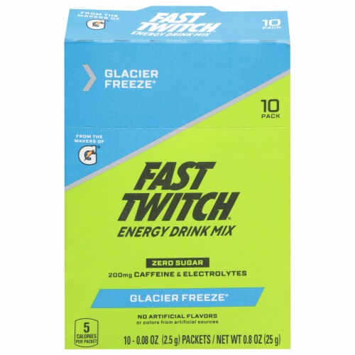 Fast Twitch Zero Sugar Energy Drink Mix - Glacier Freeze Perspective: front