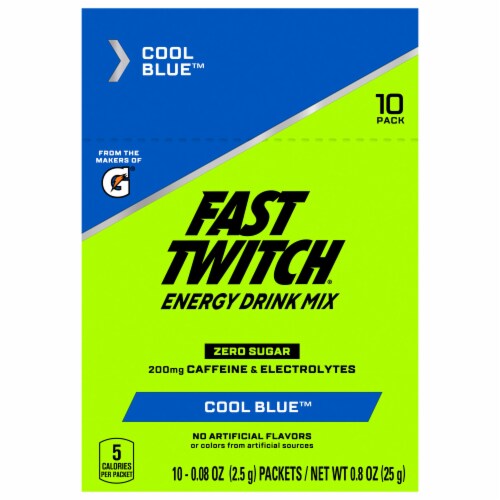 Fast Twitch® Zero Sugar Cool Blue™ Energy Drink Mix Perspective: front