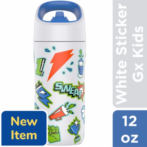Gatorade® Gx Kids White Stickers Stainless Steel Water Bottle Perspective: front