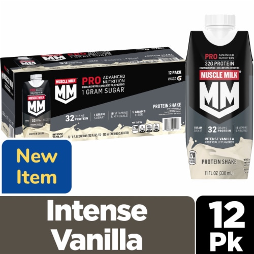 Muscle Milk Pro Series Protein Shake Intense Vanilla Perspective: front