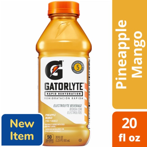 Gatorade® Gatorlyte® Orange Pineapple Mango Sports Drink Bottle Perspective: front