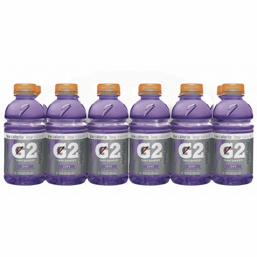 Gatorade G2 Lower Sugar Mini Purple Grape Low Calorie Electrolyte Enhanced Sports Drinks Perspective: front