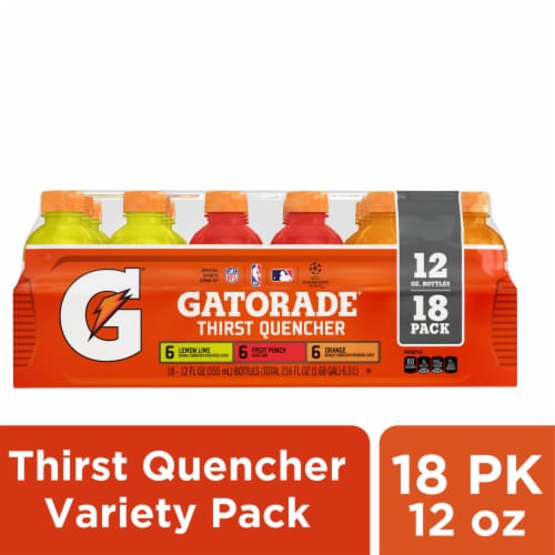 Gatorade® Red Orange Yellow Electrolyte Enhanced Sports Drinks Mini Variety Pack Perspective: front