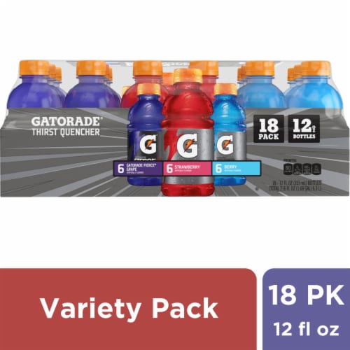 Gatorade Mini Variety Pack Purple Red Blue Electrolyte Enhanced Sports  Drinks, 18 bottles / 12 fl oz - Kroger