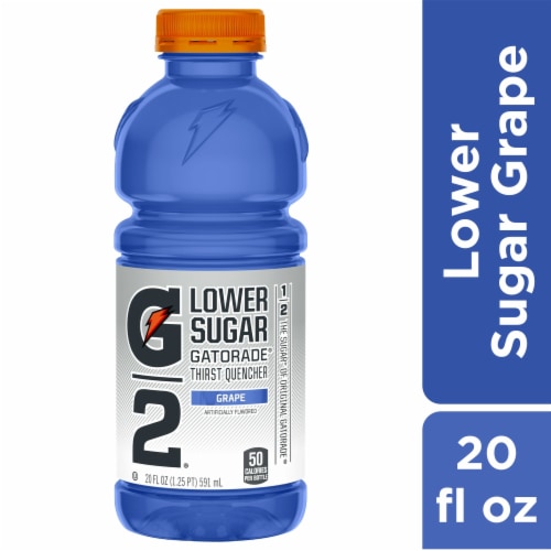 Gatorade® G2 Lower Sugar Purple Grape Sports Drink Bottle Perspective: front