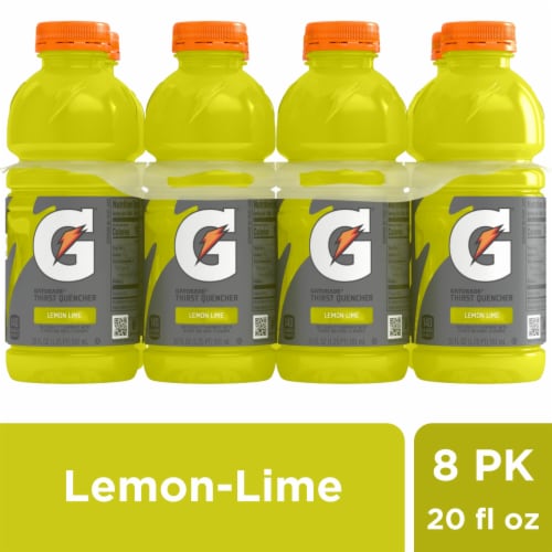 Gatorade Thirst Quencher Yellow Lemon Lime Electrolyte Enhanced Sports Drink Perspective: front