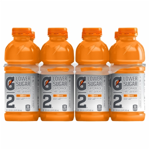 Gatorade G2 Lower Sugar Orange Low Calorie Electrolyte Enhanced Sports Drinks Perspective: front