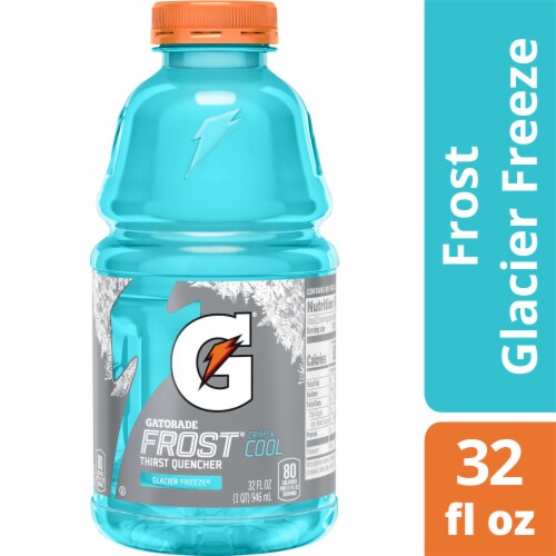 Gatorade Thirst Quencher Blue Frost Glacier Freeze Electrolyte Enhanced Sports Drink Perspective: front