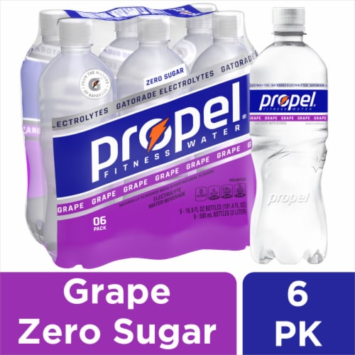 Propel® Zero Calorie Electrolyte Grape Flavored Bottled Water, 6 bottles /  16.9 fl oz - Harris Teeter