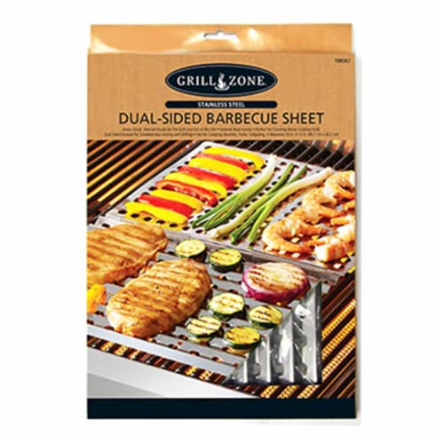 Blue Rhino 00340TV Re-Usable BBQ Sheet- Dual-Sided Stainless Steel Perspective: front