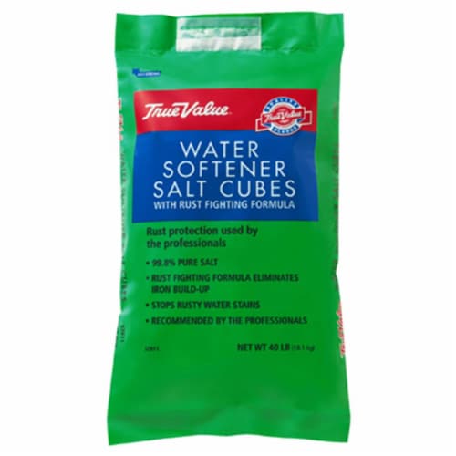 US Salt 189379 40 lbs True Value Water Conditioning Salt Pellet with Rust Perspective: front
