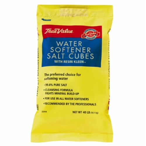 US Salt 189380 40 lbs True Value Water Conditioning Salt Pellet Perspective: front
