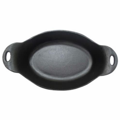 Mr. Bar-B-Q Products LLC. 12.4 in. Grill Zone Cast Iron Oval Dish Perspective: front