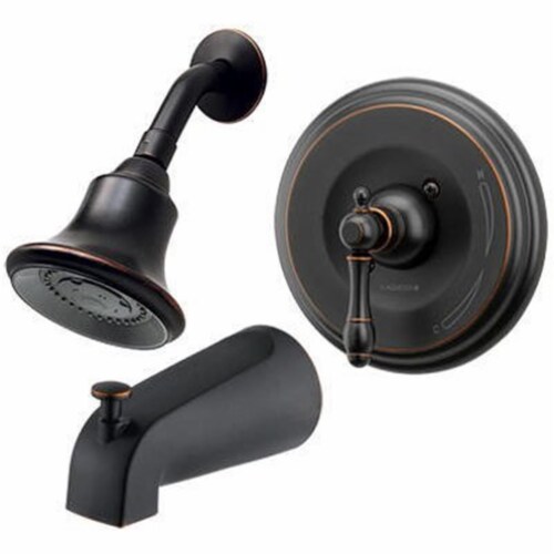 Homewerks Worldwide 239948 HomePointe Tub & Shower Faucet with Vintage Lever Handle - Brushed Perspective: front