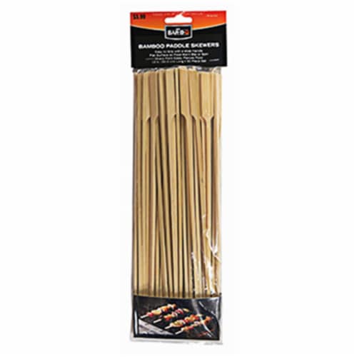 Mr. Bar-B-Q Products LLC. 246407 12 in. Flat Bamboo Skewer with Handle - 50 Count Perspective: front