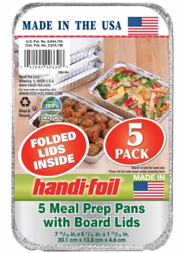 Handi-foil® Storage Containers and Board Lids - Silver, 5 pk / 7.9 x 5.4 in  - Baker's